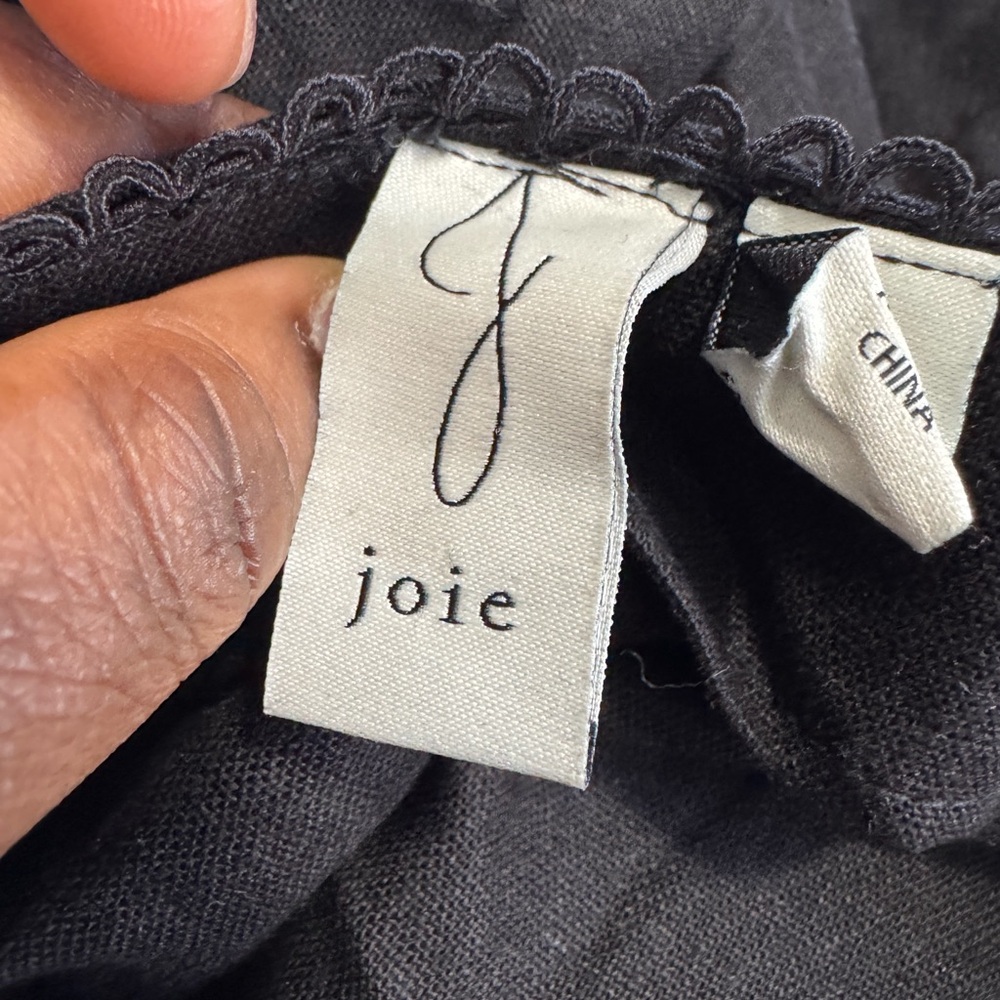 Joie Black Linen Blend Straight Skirt Sz 12 - Picture 7 of 8